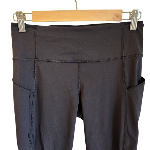 Lululemon Pants Women's Black 6 Leggings Run On Crop 21" Pockets - Picture 2 of 11